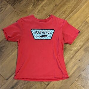 Vans Kids Red Graphic Tee, size M